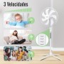 Aigostar Ventilador de Pie con 7 aspas, 50W, diámetro 41 cm. Ventilador de pie silencioso oscilante 75°, 3 Velocidades y altura