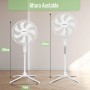Aigostar Ventilador de Pie con 7 aspas, 50W, diámetro 41 cm. Ventilador de pie silencioso oscilante 75°, 3 Velocidades y altura