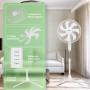 Aigostar Ventilador de Pie con 7 aspas, 50W, diámetro 41 cm. Ventilador de pie silencioso oscilante 75°, 3 Velocidades y altura