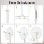 Aigostar Ventilador de Pie con 7 aspas, 50W, diámetro 41 cm. Ventilador de pie silencioso oscilante 75°, 3 Velocidades y altura