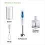 Braun Minipimer 2 MQ20236MWH, Batidora de Mano con Sistema EasyTwist, Batidora para Salsas y Smoothies, 2 Velocidades, Picadora