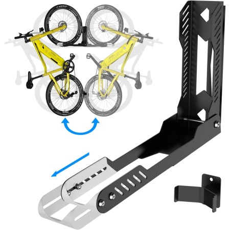 IMAYCC Giratorio Soporte Bicicletas Pared, Plegable Ajustable Vertical Colgador Bicicleta Pared, No Requiere Elevación Cuelga