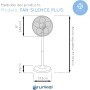 Grunkel - FAN-14SILENCE - Ventilador de Pie silencioso con Mando a Distancia, 4 velocidades y altura regulable hasta 108cm.
