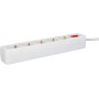 UNITEC Regleta con 5 enchufes e Interruptor, 3 m, Color Blanco