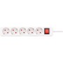 UNITEC Regleta con 5 enchufes e Interruptor, 3 m, Color Blanco