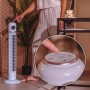 Cecotec Pedestal Fans EnergySilence 1090 Skyline Retro Smart White - 81 Cm, 40 W, Led Display, Touch And Remote Control, 3