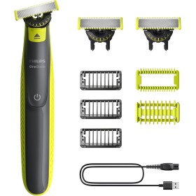 Philips OneBlade 360 Auténtico Barbero, afeitadora y recortadora eléctrica facial y corporal, 3x 360 cuchillas, 3x peine para
