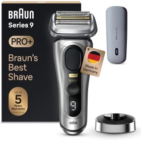 Braun Series 9 Pro+ Afeitadora Eléctrica Hombre, Máquina de Afeitar Barba, PowerCase, En Seco Y En Mojado, 9527s, Plata