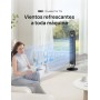 Dreo Ventilador Silencioso de Torre，Potente Ventiladores Bajo Consumo con Mando a Distancia, 7,92 m/s de Velocidad, Oscilante de