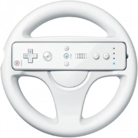 Volante para Wii Presentado en Caja, Color Blanco, compatible con el juego de Mario Kart