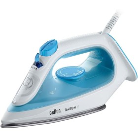 Braun Household TexStyle 1 SI 1050BL - Plancha de vapor con suela SuperCeramic, vapor vertical, 2000 W, color azul, (SI1050BL)
