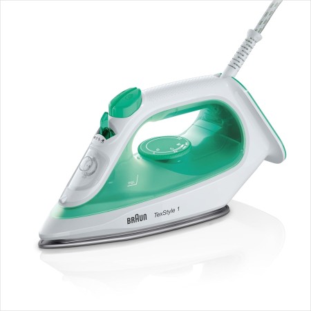 Braun Household TexStyle 1 SI 1050BL - Plancha de vapor con suela SuperCeramic, vapor vertical, 2000 W, color azul, (SI1050BL)