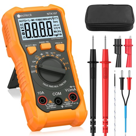 Neoteck Multimetro Digital 2000 Conteos Polímetro Tester Electricista para Corriente CA/CC Tensión Resistencia Capacitancia NCV