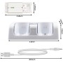SANON Estación de Carga para Mando Wii, Estación de Carga 2 en 1 para Mando Wii de Cargador de 2 Puertos con 2 Pilas Recargables