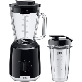 Braun PowerBlender 1, Batidora con Jarra Triangular en Vidrio, 2 Velocidades, Función de Trituración de Hielo, Botella