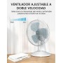 Comfee' Ventilador de Mesa Silencioso de 2 Velocidades - Ventilador Pequeño 23 cm con Oscilación 90º y 3 Aspas - Ventiladores