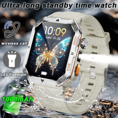 Para HUAWEI linterna LED reloj inteligente al aire libre pantalla HD d