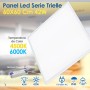 M Ledme - Pack de 2 Panel LED 60X60 cm 42W, Blanco neutro 4500K, 4200 lumenes, Driver Incluido, Empotrable, Ideal para oficinas.