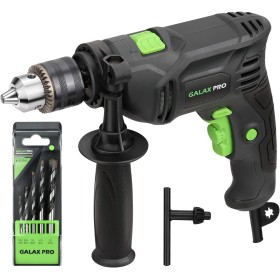 Galax Pro Taladro Percutor 600 W, Taladro Percutor con Cable de Velocidad Variable 0-3000 rpm, 2 Funciones en 1, Portabrocas de
