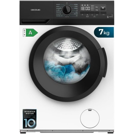 Cecotec Lavadora 7 Kg de Carga Frontal Bolero DressCode 7300 Inverter A 1950 W, 1200 rpm Máximas Regulables, 15 Programas, Bajo