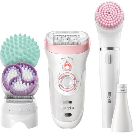 Braun Silk-épil 9 Kit Depiladora Eléctrica Mujer, 9-995 Deluxe 9 en 1, Depilación inalámbrica en seco y húmedo, Depiladora,