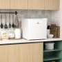 HOMCOM Congelador Vertical 35 L Congelador Pequeño Silencioso con Puerta Reversible Temperatura Ajustable y Estante Extraíble