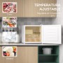 HOMCOM Congelador Vertical 35 L Congelador Pequeño Silencioso con Puerta Reversible Temperatura Ajustable y Estante Extraíble