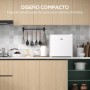HOMCOM Congelador Vertical 35 L Congelador Pequeño Silencioso con Puerta Reversible Temperatura Ajustable y Estante Extraíble