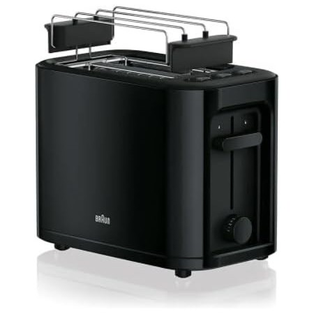Braun Hogar Tostador PurEase HT3100WH - Tostadora de Pan, 1000 w, 1 Ranura, 7 Niveles de Potencia, Recogecable, Color Blanco
