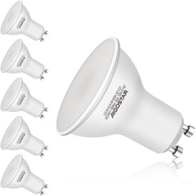 Aigostar - Pack de 5 Bombillas LED GU10 de 4 Watios, luz fria 6500K, 320Lm, Bajo consumo, no regulable