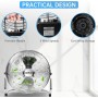 OZAVO Ventilador de Suelo Cromado Industrial 61CM, 110W, 3 Velocidades, 3 Aspas Metálicas, Motor de Cobre, Cabezal Inclinación