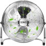 OZAVO Ventilador de Suelo Cromado Industrial 61CM, 110W, 3 Velocidades, 3 Aspas Metálicas, Motor de Cobre, Cabezal Inclinación