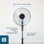 Grunkel Ventilador de Pie FAN-165 de 50W- 16" 40cm de diametro con 3 Velocidades y 5 aspas, Altura Regulable hasta 118cm.