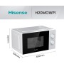 Hisense H20MOBP1HI - Microondas 20 Litros, 700W, Inverter Expert, Descongelación Rápida, Calentamiento Uniforme, Silencioso,