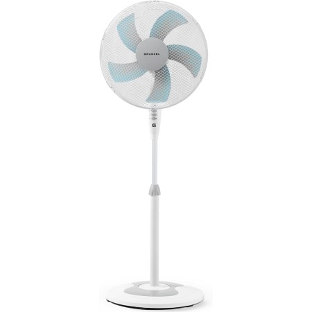 Grunkel Ventilador de Pie FAN-165 de 50W- 16" 40cm de diametro con 3 Velocidades y 5 aspas, Altura Regulable hasta 118cm.
