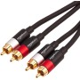 Amazon Basics 2 cables de audio RCA para amplificador, altavoces activos o subwoofer con conectores chapados en oro, 2.4 m,