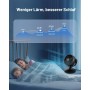WOWDSGN Ventilador silencioso de 22 dB, con 6 niveles y pantalla, temporizador de 9 horas, potente circulación de aire turbo 3D,