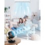 WOWDSGN Ventilador silencioso de 22 dB, con 6 niveles y pantalla, temporizador de 9 horas, potente circulación de aire turbo 3D,