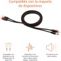 Amazon Basics 2 cables de audio RCA para amplificador, altavoces activos o subwoofer con conectores chapados en oro, 2.4 m,