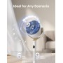 Dreo Ventilador de Pie Silencioso con Control Remoto - Alcance de 24 m, 23dB, Volumen de Aire de 1200 m³/h, 3 Modos, 8
