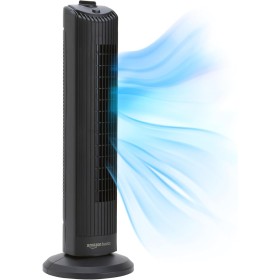 Amazon Basics Ventilador de Torre Oscilante de 71 cm con Ángulo de 60 Grados para Dormitorio, Sala de Estar, Oficina, 3