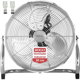 SOGO Ventilador De Suelo Semi Industrial 12" 30cm Con Inclinación Ajustable - Ventilador Potente 55W 3 Velocidades Bajo Ruido -