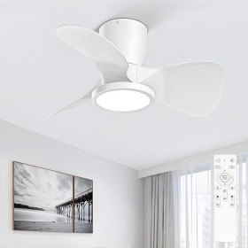 Ateroll Ventilador de Techo con Luz, Ø61CM, LED Regulable 3CCT (3000K-4000K-5000K), 1500LM Ventilador de Techo con Mando a