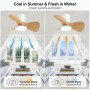 Ateroll Ventilador de Techo con Luz, Ø61CM, LED Regulable 3CCT (3000K-4000K-5000K), 1500LM Ventilador de Techo con Mando a
