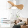 Ateroll Ventilador de Techo con Luz, Ø61CM, LED Regulable 3CCT (3000K-4000K-5000K), 1500LM Ventilador de Techo con Mando a