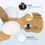 Ateroll Ventilador de Techo con Luz, Ø61CM, LED Regulable 3CCT (3000K-4000K-5000K), 1500LM Ventilador de Techo con Mando a