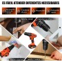 Taladro a Bateria 21V,Destornillador eléctrico con 45 Nm, 25+1 ajustes de par de apriete,29PCS Accesorios,Luz LED,Kit de taladro