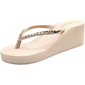 New front Chanclas Altas Negras Chanclas de Cuña para Mujer Chanclas Mujer Elegantes Chanclas Mujer Playa Moda Tacón Inclinado