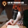 Taladro a Bateria 21V,Destornillador eléctrico con 45 Nm, 25+1 ajustes de par de apriete,29PCS Accesorios,Luz LED,Kit de taladro