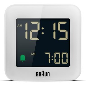 Braun Reloj Despertador de Viaje Digital función repetición, tamaño Compacto, Pantalla LCD Negativa, configuración rápida,